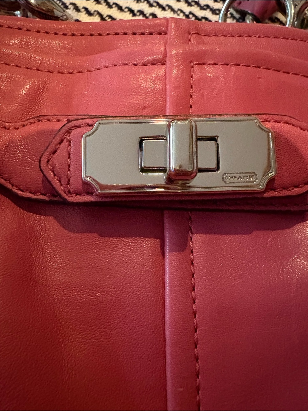 Coach Vintage Rose Pink Chelsea Leather Double-Handle Shoulder Bag - Picture 12 of 16